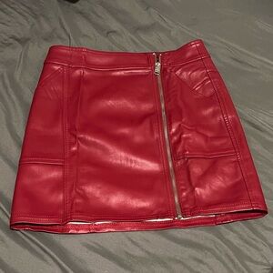 Express Faux Letter Red Mini Skirt